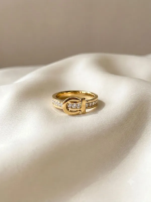 Gold_Stainless_Steel_Crystal_Buckle_Ring_For_Women