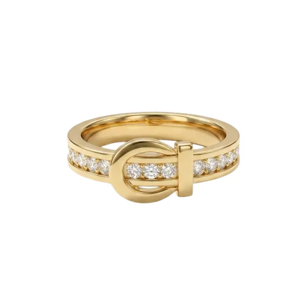 Gold_Stainless_Steel_Crystal_Buckle_Ring_For_Women