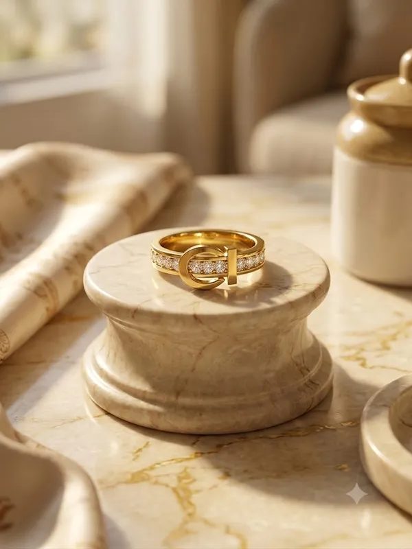 Gold_Stainless_Steel_Crystal_Buckle_Ring_For_Women