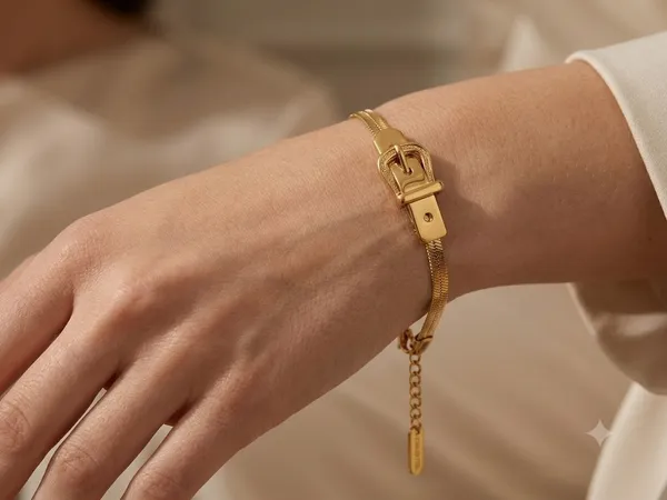 Gold_Stainless_Steel_Snake_Chain_Buckle_Bracelet_For_Women