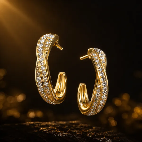 Gold_Stainless_Steel_Crystal_Twisted_Hoop_Earrings_For_Women