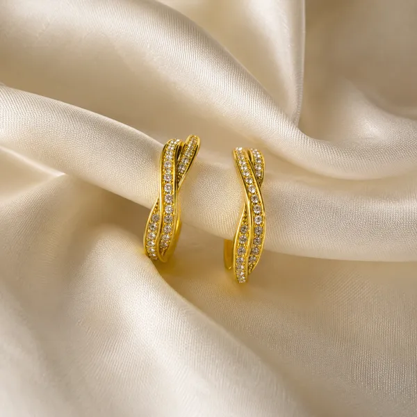 Gold_Stainless_Steel_Crystal_Twisted_Hoop_Earrings_For_Women