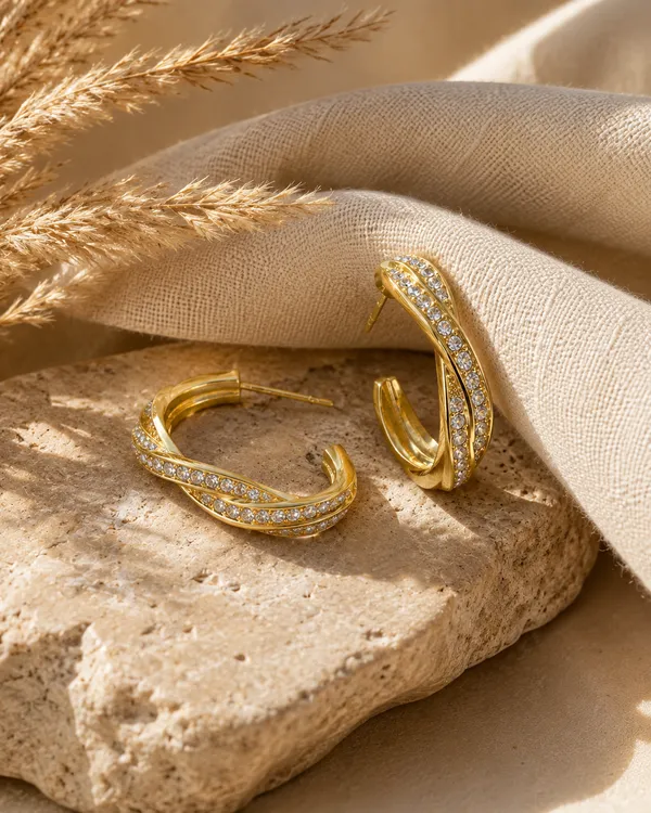Gold_Stainless_Steel_Crystal_Twisted_Hoop_Earrings_For_Women