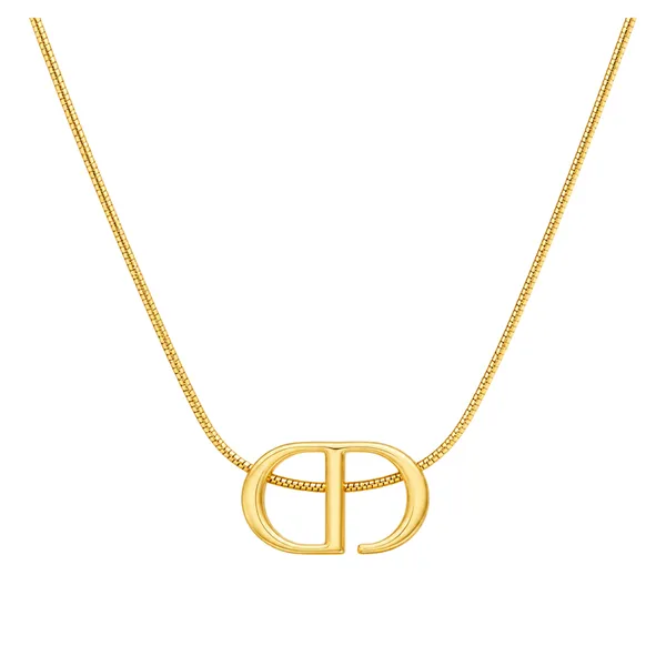 Gold_Stainless_Steel_Monogram_Geometric_Pendant_Necklace_For_Women