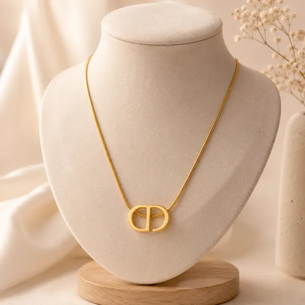 Gold_Stainless_Steel_Monogram_Geometric_Pendant_Necklace_For_Women