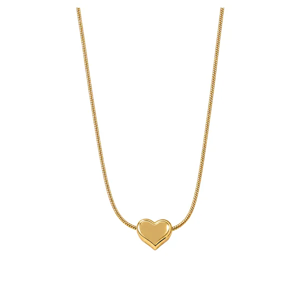 Gold_Stainless_Steel_Minimal_Heart_Charm_Snake_Chain_Necklace_For_Women