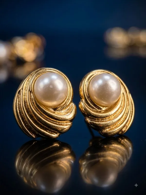 Gold_Stainless_Steel_Pearl_Statement_Earrings_For_Women