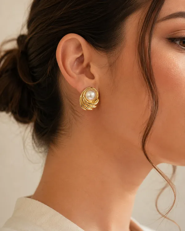 Gold_Stainless_Steel_Pearl_Statement_Earrings_For_Women