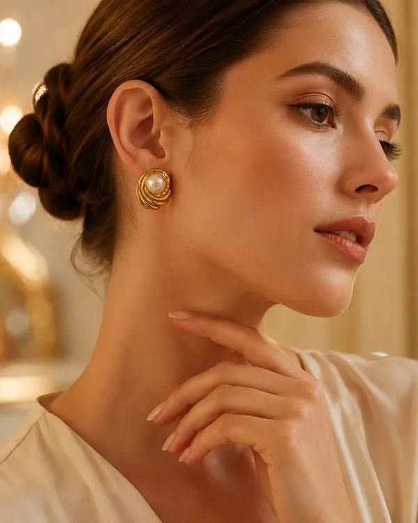 Gold_Stainless_Steel_Pearl_Statement_Earrings_For_Women