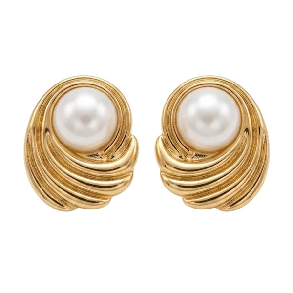 Gold_Stainless_Steel_Pearl_Statement_Earrings_For_Women