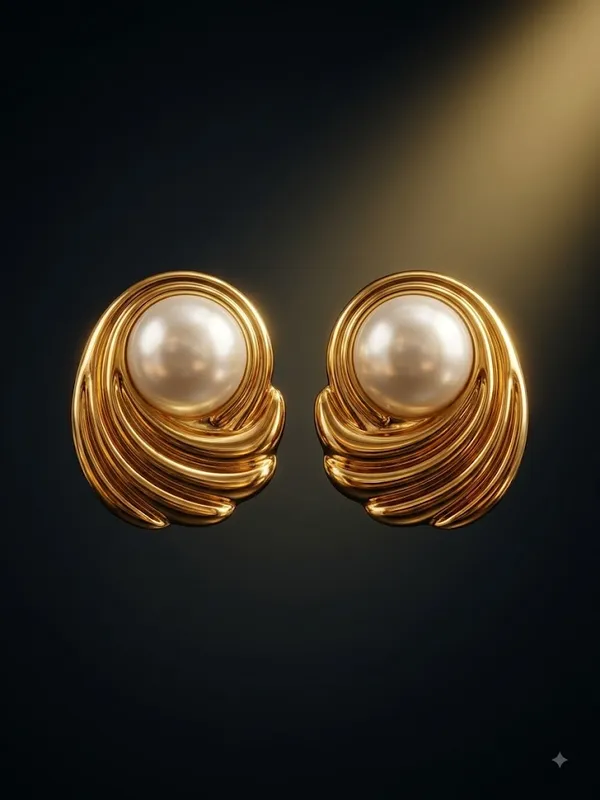 Gold_Stainless_Steel_Pearl_Statement_Earrings_For_Women