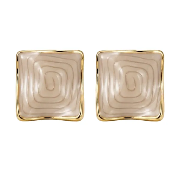 Ivory_Gold_Stainless_Steel_Swirl_Square_Stud_Earrings_For_Women