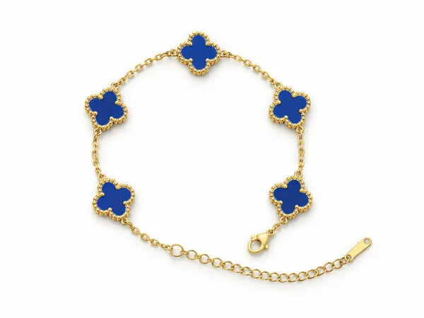 Blue_Clover_Charm_Bracelet_–_Gold_Finish