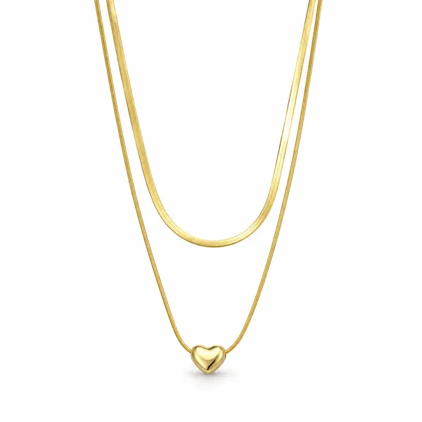 Golden_Heart_Double-Layer_Chain_Necklace