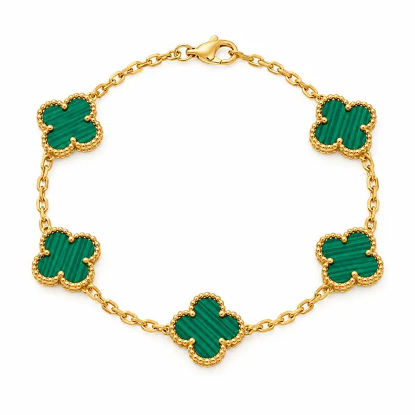 Malachite_Clover_Charm_Bracelet