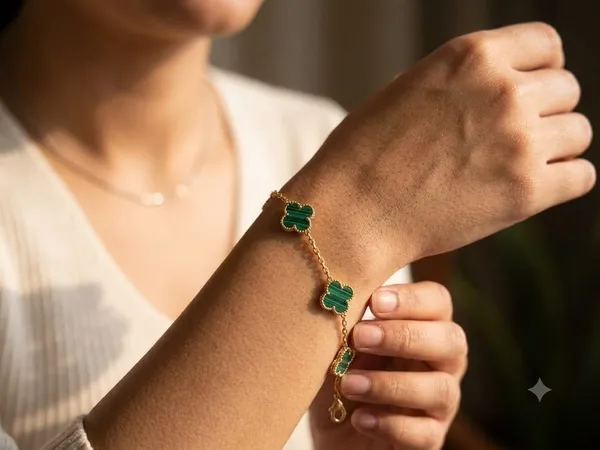 Malachite_Clover_Charm_Bracelet