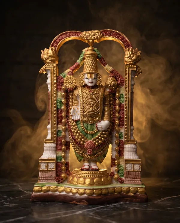 Multicolor_Resin_Marble_Dust_Venkateswara_Idol_Home