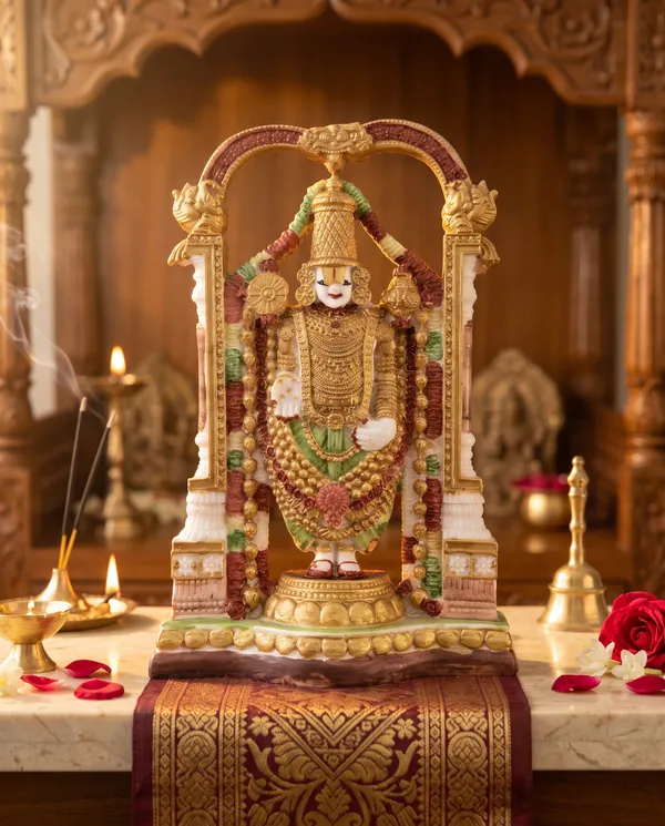 Multicolor_Resin_Marble_Dust_Venkateswara_Idol_Home