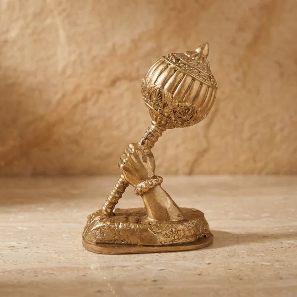 Golden_Resin_Marble_Dust_Gada_Hand_Figurine_Home