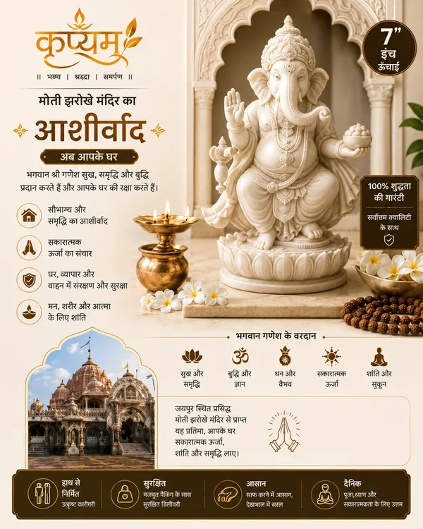 White_Resin_Marble_Dust_Ganesha_Idol_Home