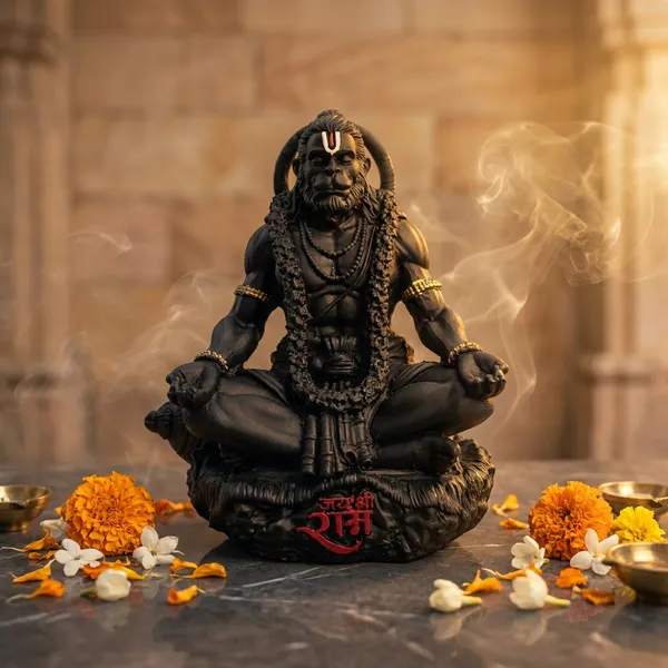 Black_Resin_Marble_Dust_Hanuman_Idol_Home