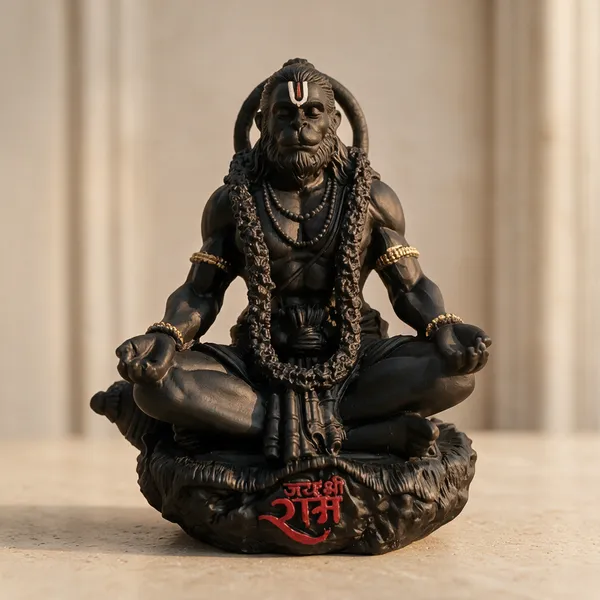 Black_Resin_Marble_Dust_Hanuman_Idol_Home