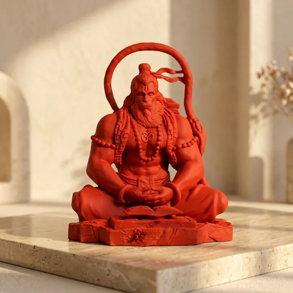Orange_Resin_Marble_Dust_Hanuman_Idol_Home