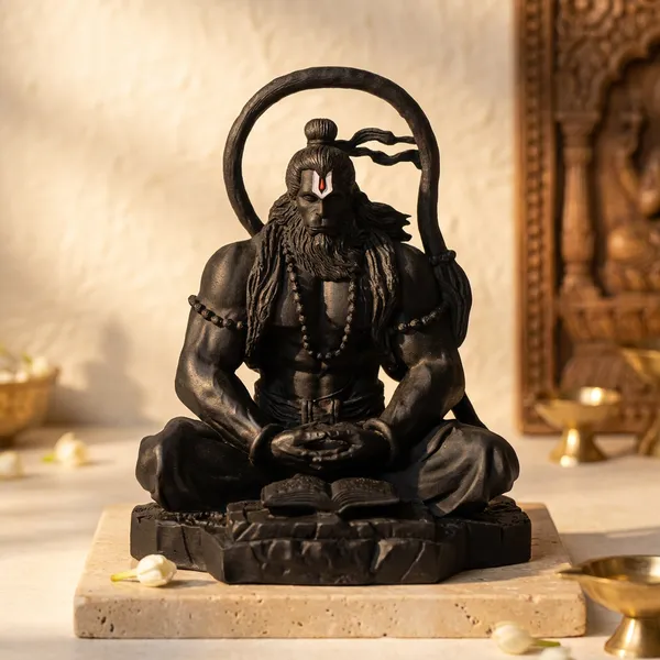 Black_Resin_Marble_Dust_Hanuman_Idol_Home