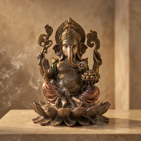 Golden_Brown_Resin_Marble_Dust_Ganesha_Figurine_Home