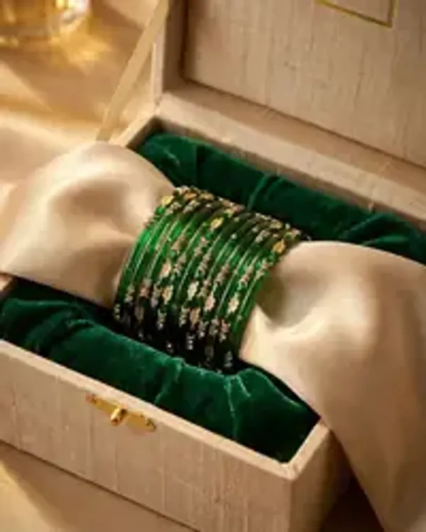 Designer_Green_Glass_Bangles_Set_For_Women_Traditional_Gold_Leaf_Design_Glass_Chooda_Bridal_Wedding_Festive_Ethnic_Wear_Set_Of_24