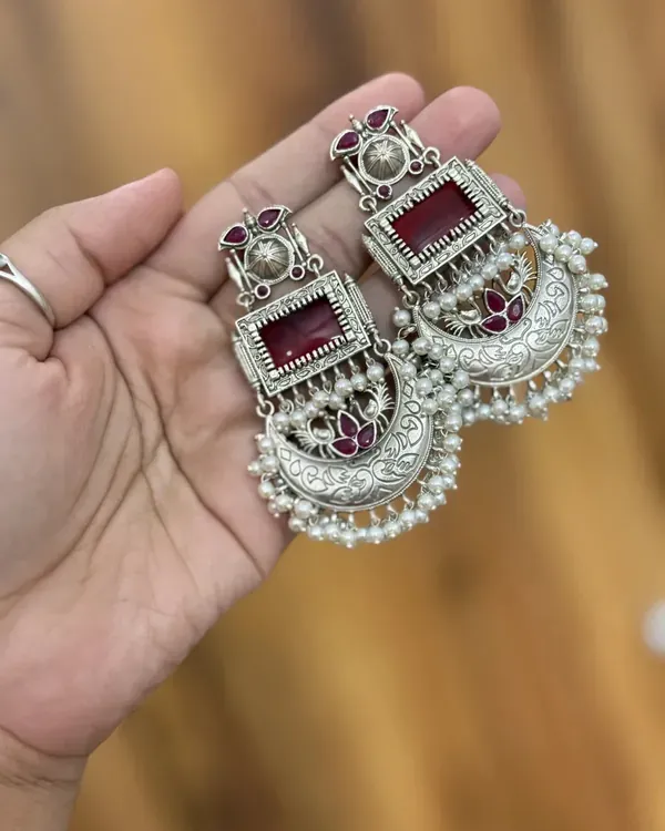 Pure_Brass_Monalisa_Stone_Chandbali_Earrings_With_Pearl_Drops_Jaipuri_Style_Set_Of_2
