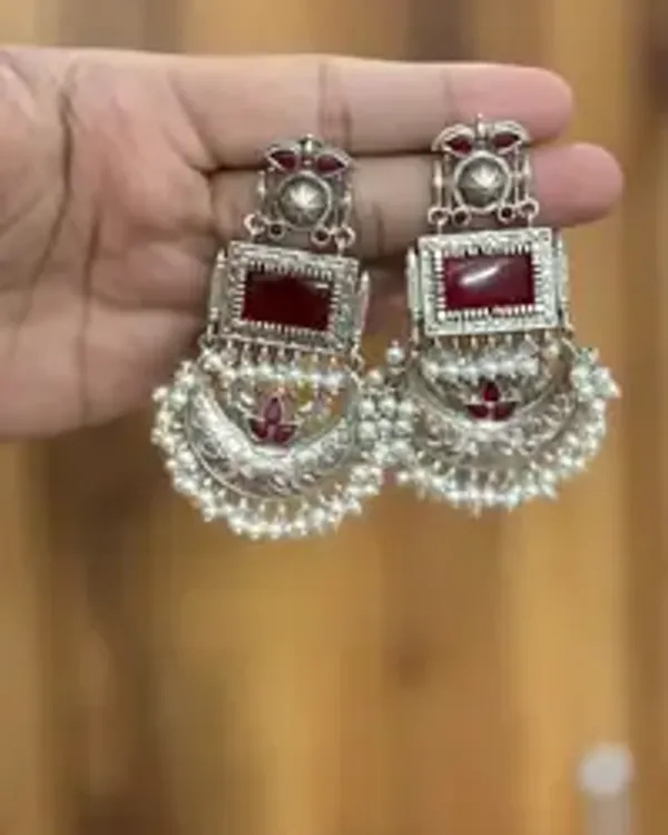 Pure_Brass_Monalisa_Stone_Chandbali_Earrings_With_Pearl_Drops_Jaipuri_Style_Set_Of_2
