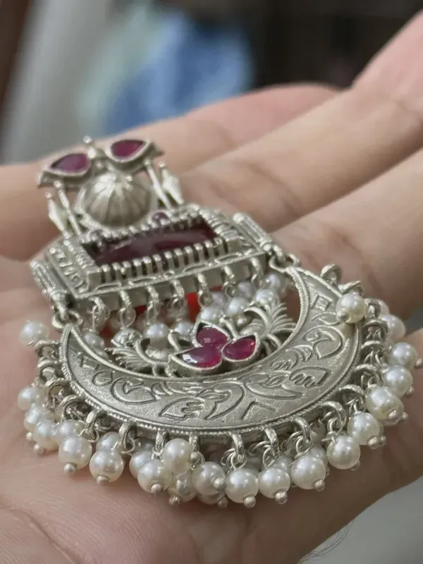 Pure_Brass_Monalisa_Stone_Chandbali_Earrings_With_Pearl_Drops_Jaipuri_Style_Set_Of_2