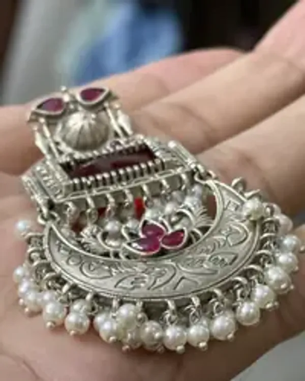 Pure_Brass_Monalisa_Stone_Chandbali_Earrings_With_Pearl_Drops_Jaipuri_Style_Set_Of_2