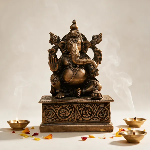 Golden_Resin_Marble_Dust_Ganesha_Idol_Home