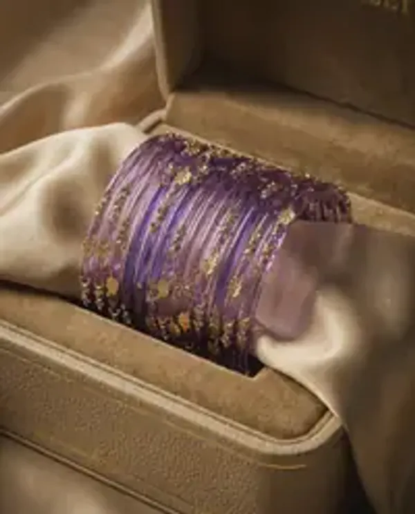 Kripyam_Premium_Lavender_Purple_Glass_Bangles_Set_For_Women_Designer_Gold_Leaf_Stone_Work_Glass_Chooda_Bridal_Wedding_Festive_Traditional_Wear_Elegant_Glass_Bangles_Set_Of_24