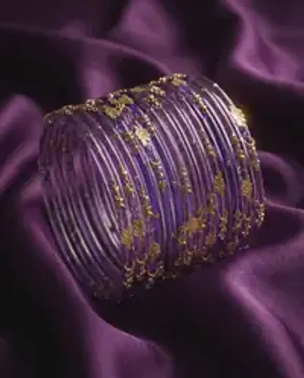 Kripyam_Premium_Lavender_Purple_Glass_Bangles_Set_For_Women_Designer_Gold_Leaf_Stone_Work_Glass_Chooda_Bridal_Wedding_Festive_Traditional_Wear_Elegant_Glass_Bangles_Set_Of_24
