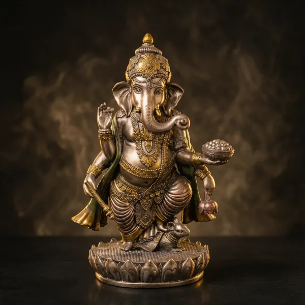 Golden_Resin_Marble_Dust_Ganesha_Idol_Home