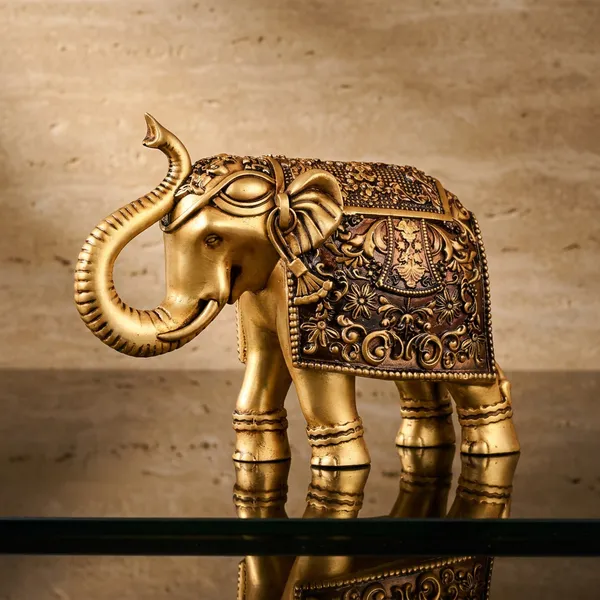 Golden_Brown_Resin_Marble_Dust_Elephant_Figurine_Home
