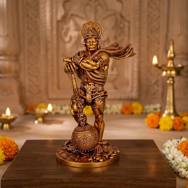 Golden_Brown_Resin_Marble_Dust_Hanuman_Figurine_Home