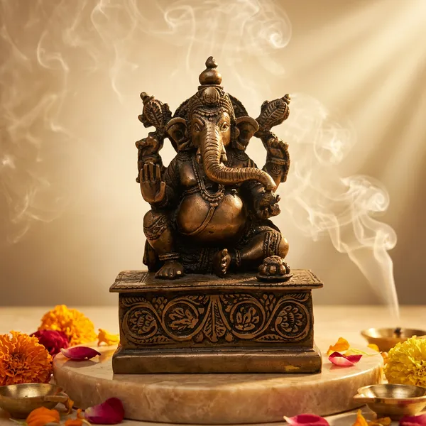 Golden_Resin_Marble_Dust_Ganesha_Idol_Home