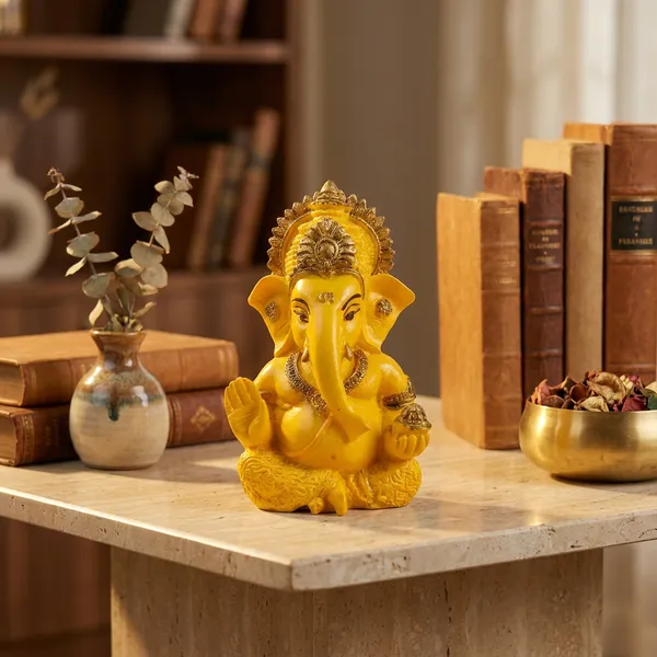 Yellow_And_Golden_Resin_Marble_Dust_Ganesha_Idol_Home_(Special_Color_for_Pooja)