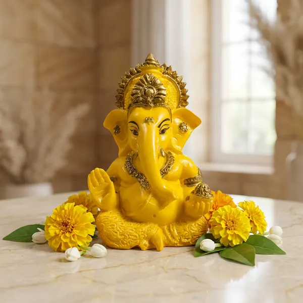 Yellow_And_Golden_Resin_Marble_Dust_Ganesha_Idol_Home_(Special_Color_for_Pooja)