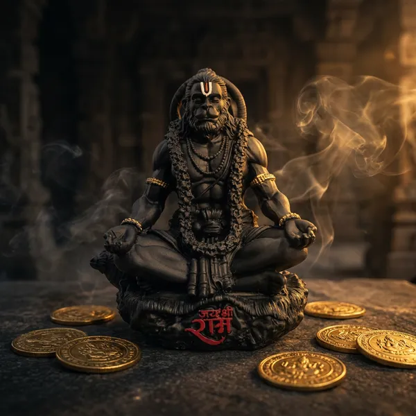 Black_Resin_Marble_Dust_Hanuman_Idol_Home