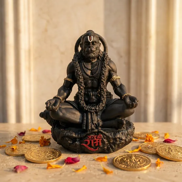 Black_Resin_Marble_Dust_Hanuman_Idol_Home