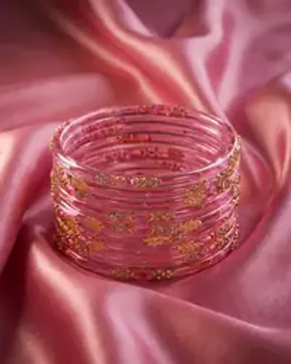 Kripyam_Premium_Blush_Pink_Glass_Bangles_For_Women_Designer_Gold_Leaf_Stone_Work_Glass_Chudi_Bridal_Wedding_Festive_Traditional_Wear