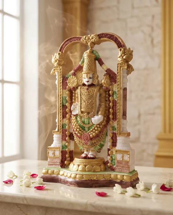 Multicolor_Resin_Marble_Dust_Venkateswara_Idol_Home