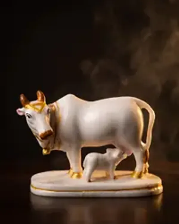 Premium_Kamdhenu_Gaumata_With_Calf_Idol_Sacred_Cow_Calf_Murti_For_Home_Temple_Office_Spiritual_Decor