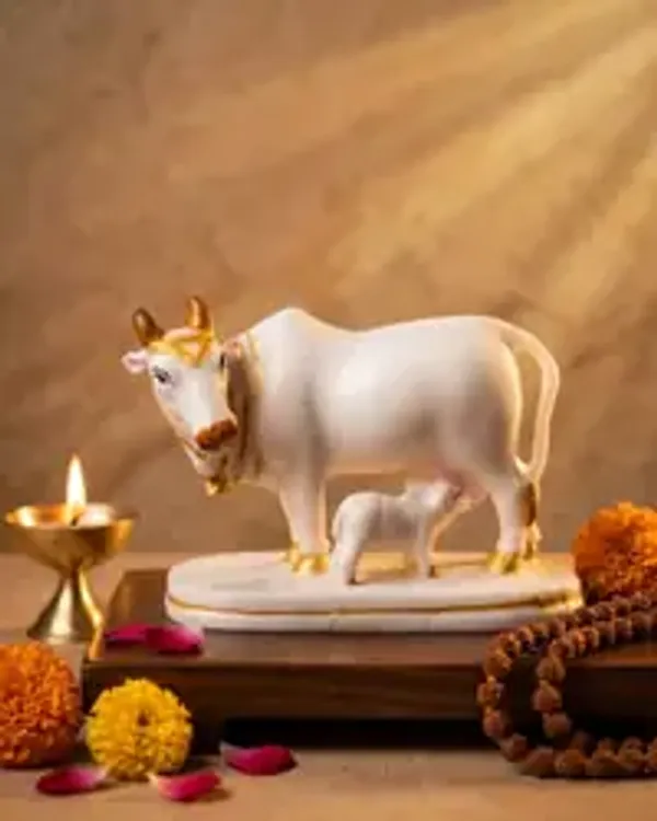 Premium_Kamdhenu_Gaumata_With_Calf_Idol_Sacred_Cow_Calf_Murti_For_Home_Temple_Office_Spiritual_Decor