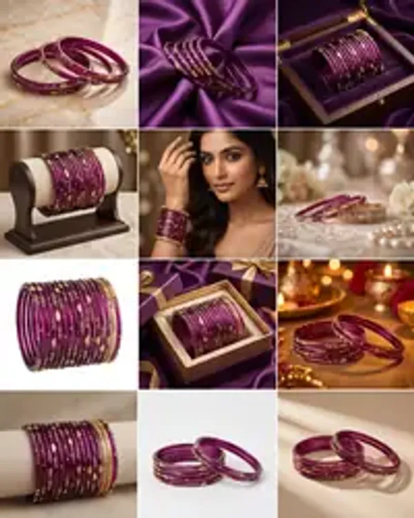 Premium_Designer_Maroon_Glass_Bangles_Set_For_Women_Traditional_Gold_Leaf_Design_Glass_Chooda_Bridal_Wedding_Festive_Ethnic_Wear